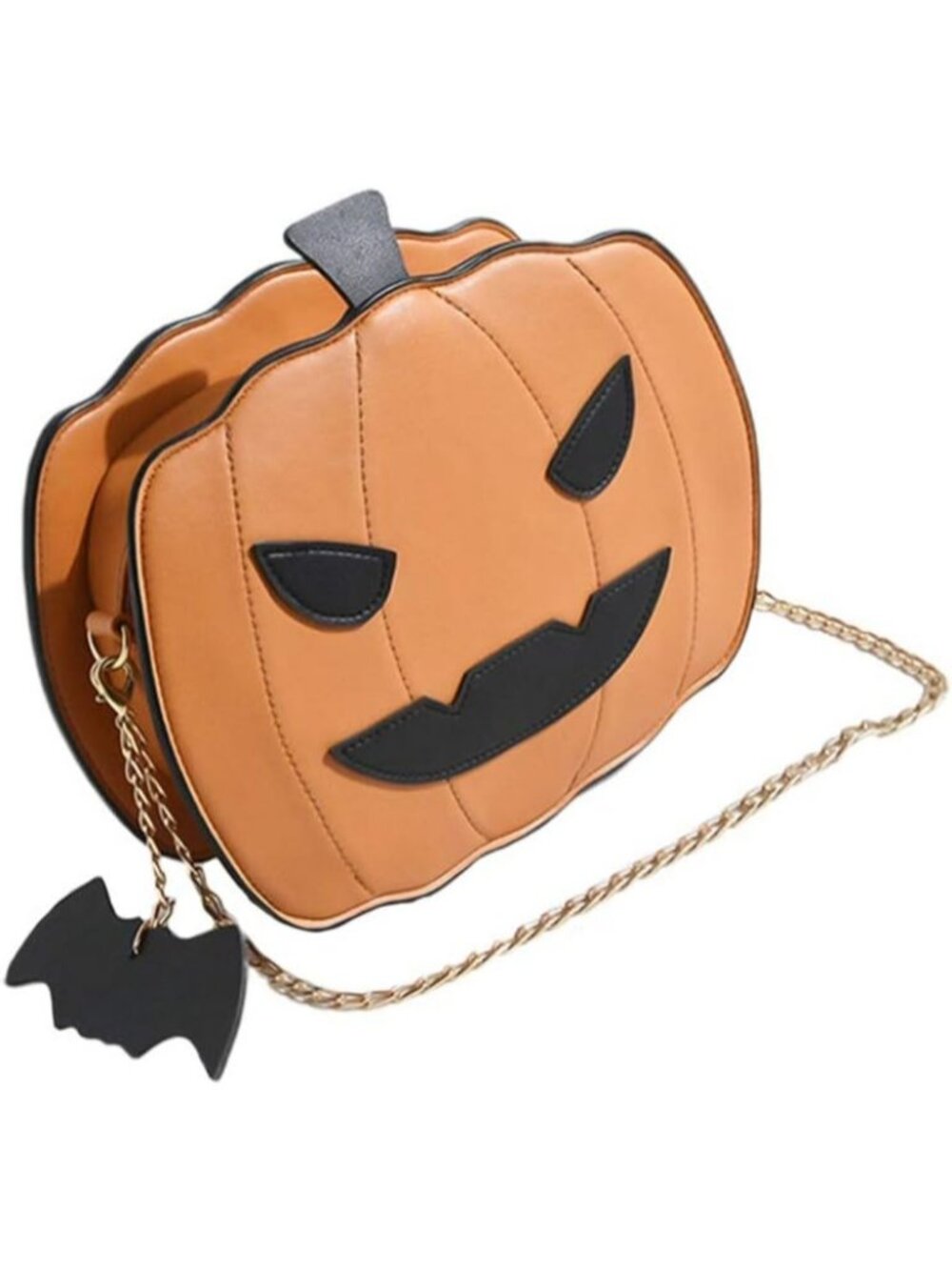 🎃Halloween Pumpkin Crossbody Bag Lightweight Orange Pu Leather Shoulder Bag